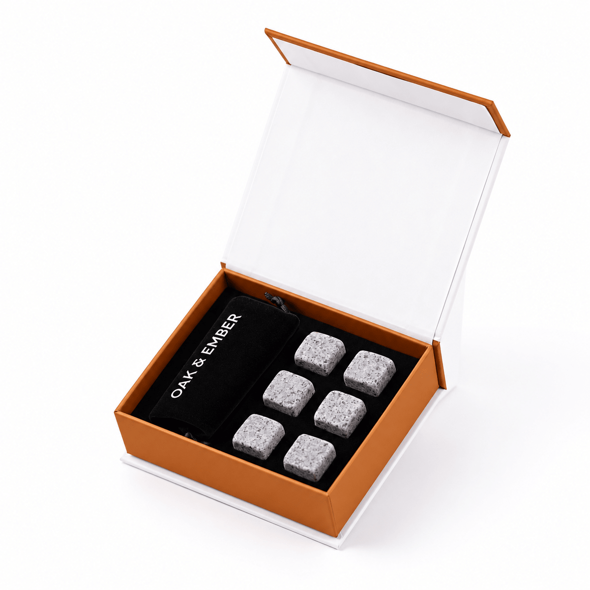 Reusable granite whisky stones by Oak & Ember, an ice cube alternative