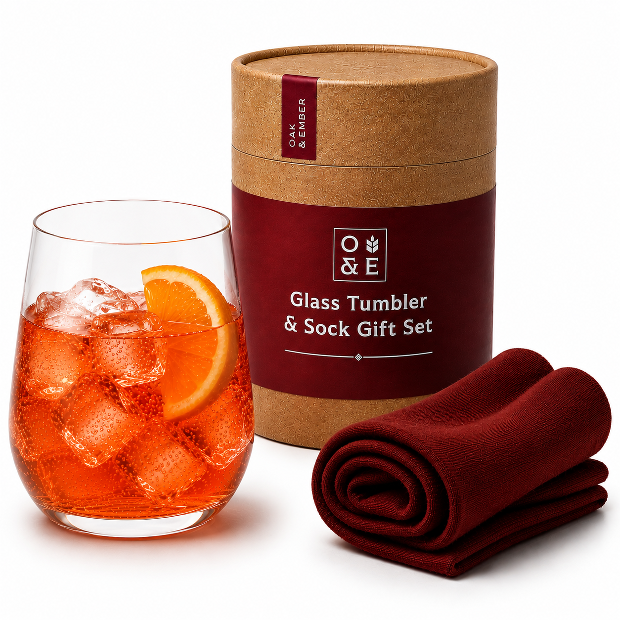 Stemless Glass & Socks Gift Set