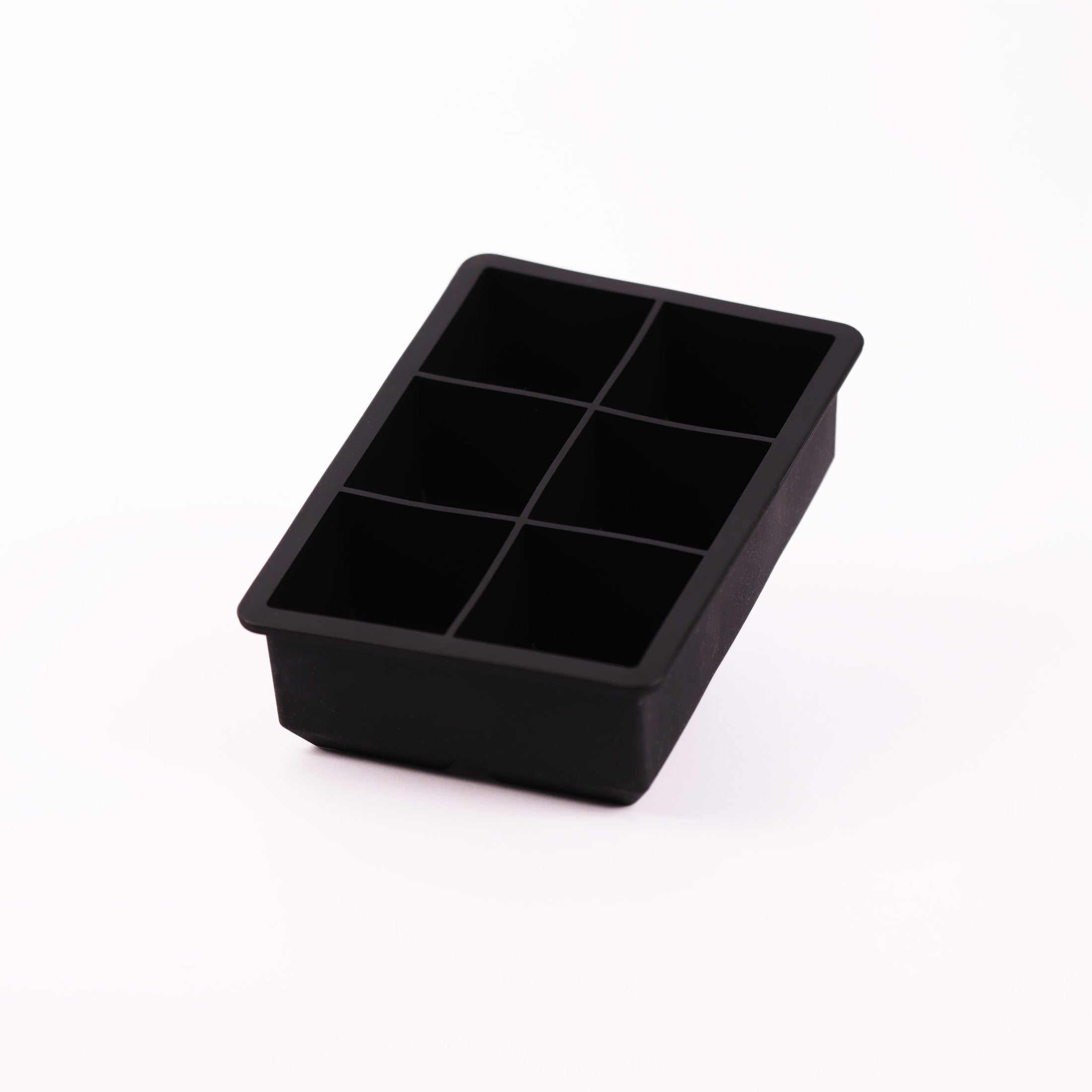 6 large ice cube mould tray in black and orange for whisky, cocktails and chilled drinks