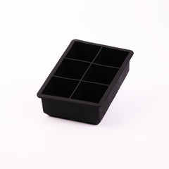 6 large ice cube mould tray in black and orange for whisky, cocktails and chilled drinks
