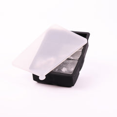 6 large ice cube mould tray in black and orange for whisky, cocktails and chilled drinks