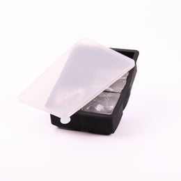 6 large ice cube mould tray in black and orange for whisky, cocktails and chilled drinks