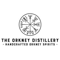 Logo of The Orkney Distillery with a circular design and text on a white background