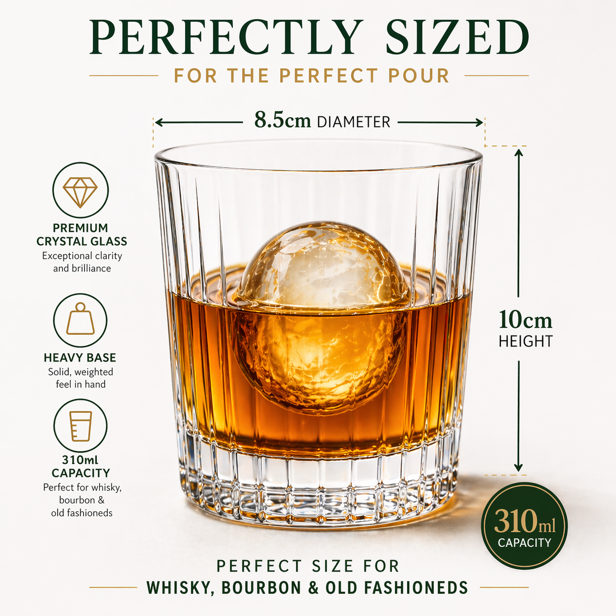 Whisky tumbler and socks gift set in premium presentation packaging
