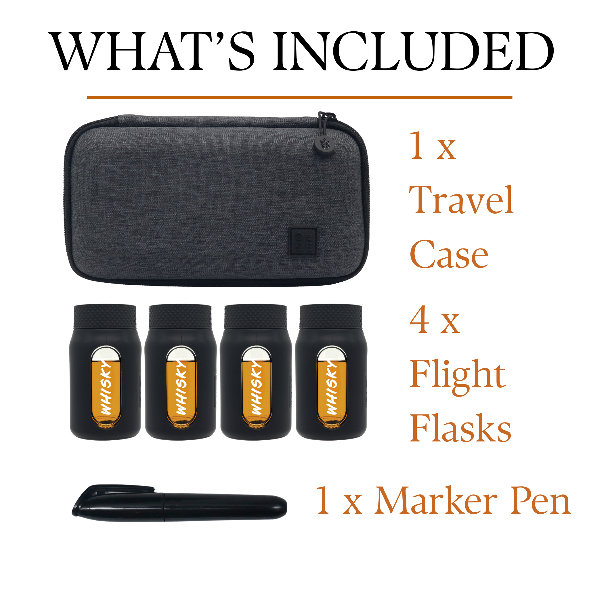 Whisky Travel Set – Flight Flask Traveller | Oak & Ember®