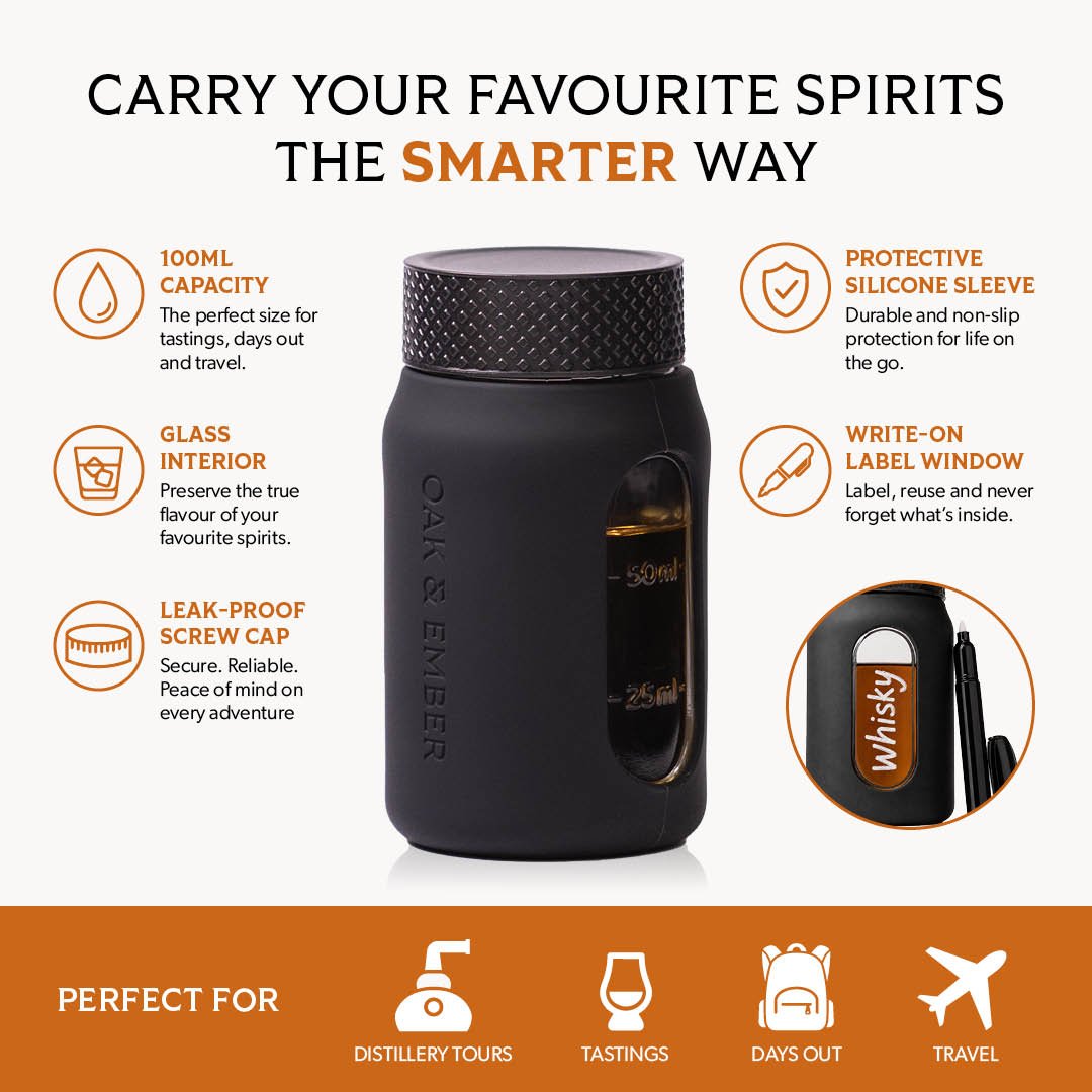 Glass Whisky Flask | Flight Flask – Oak and Ember - Oak and Ember