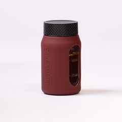 Flight Flask premium glass spirits flask with measurement window and protective silicone sleeve