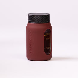 Flight Flask premium glass spirits flask with measurement window and protective silicone sleeve