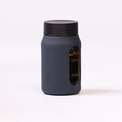 Flight Flask premium glass spirits flask with measurement window and protective silicone sleeve
