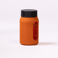 Flight Flask premium glass spirits flask with measurement window and protective silicone sleeve
