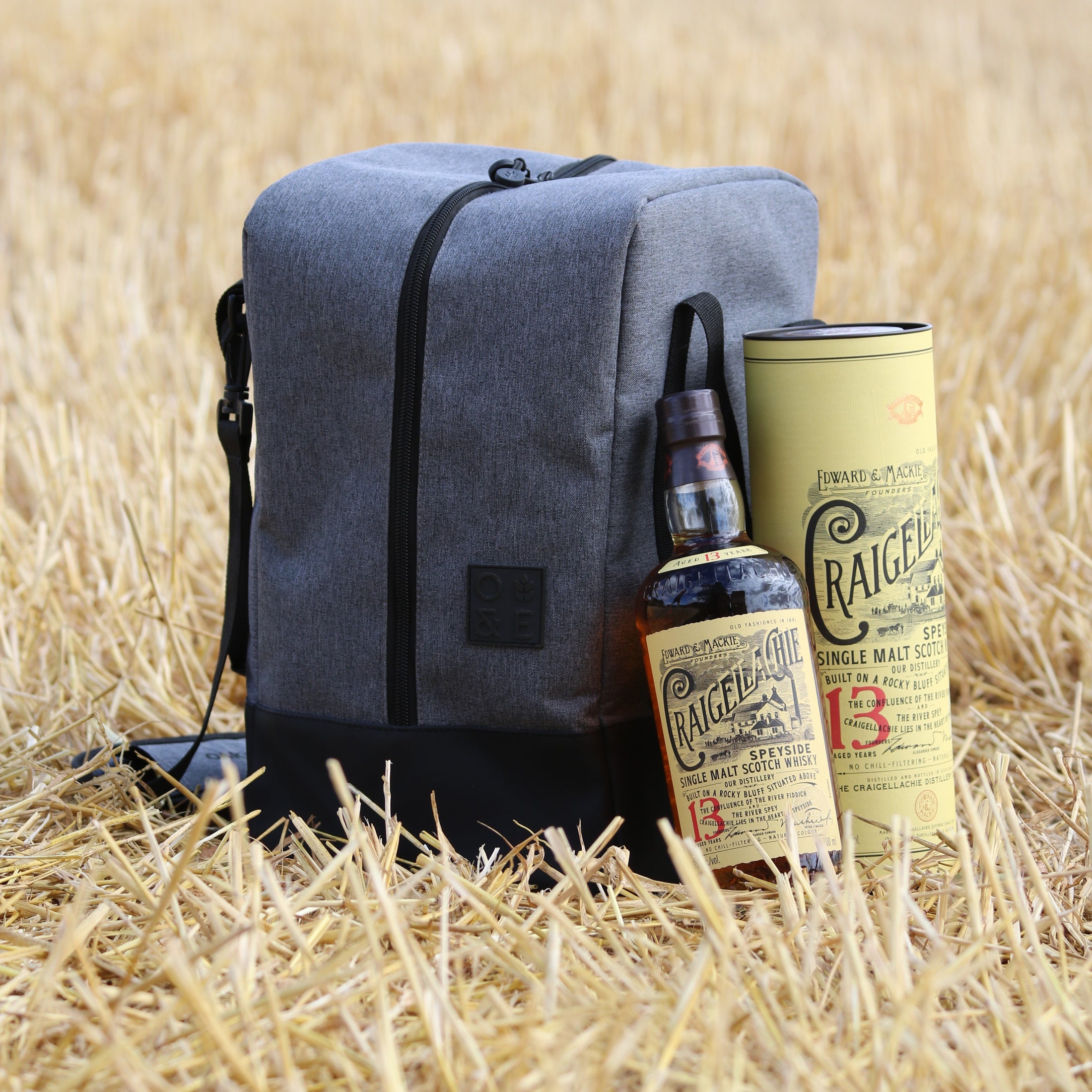 Beverage Bag premium bottle travel bag with structured 4-part divider interior and shoulder strap