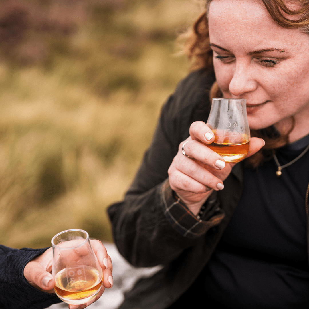 Compact Mini Ember spirits nosing glass, small and sturdy for travel