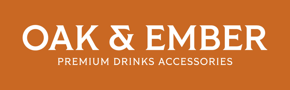 Logo of Oak & Ember on an orange background