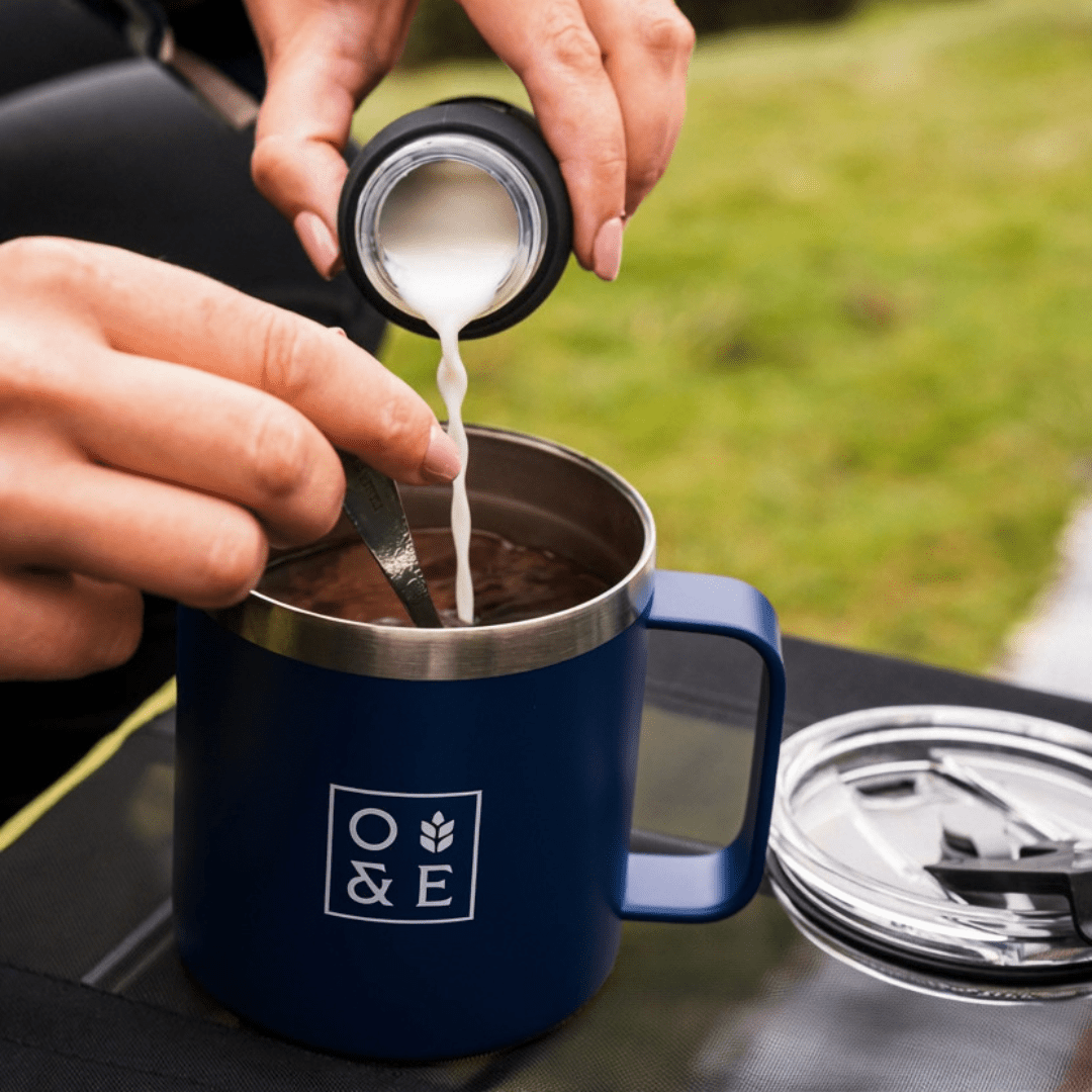 Oak & Ember outdoor drinks range: insulated travel mugs, wine tumbler and Flight Flask
